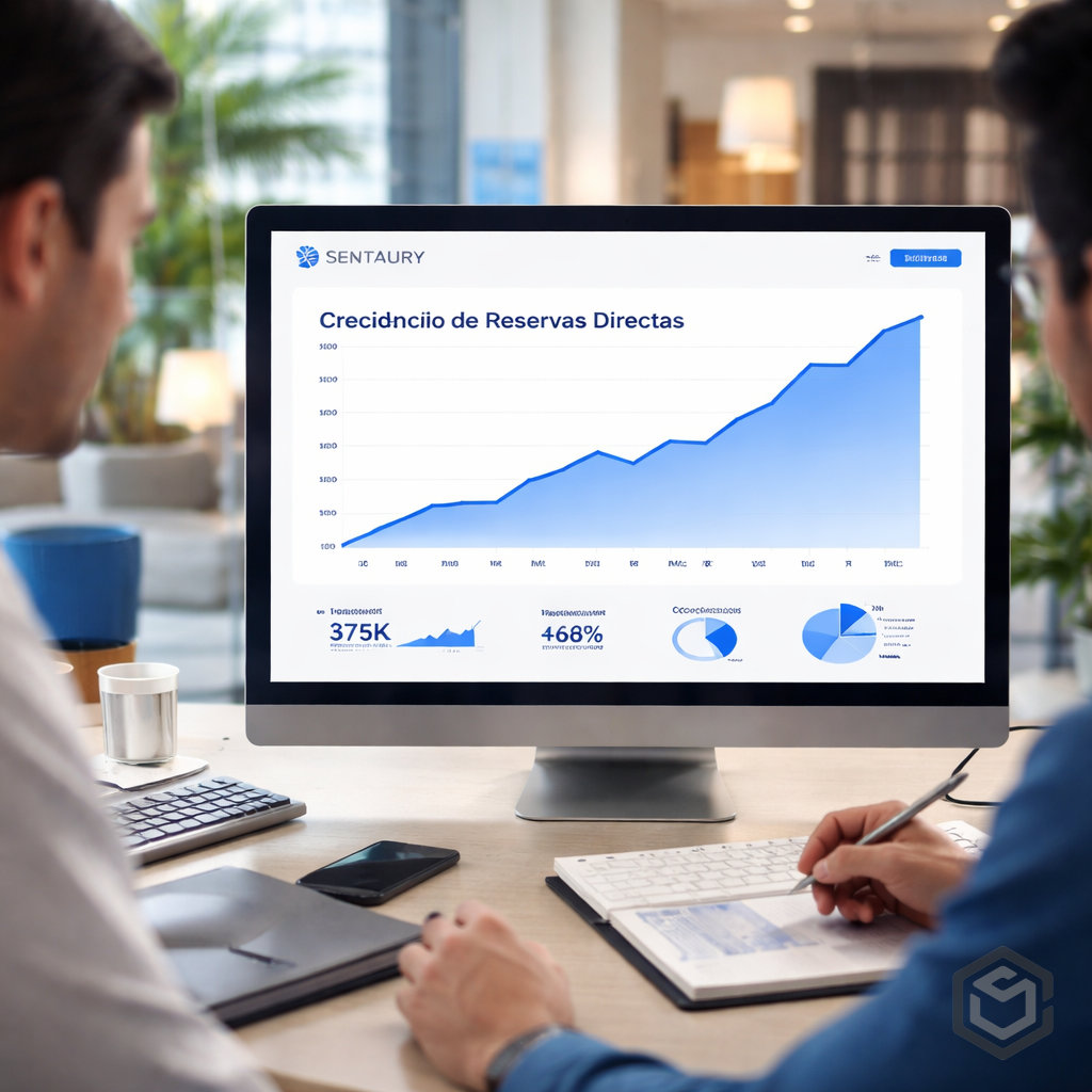 Crecimiento sostenido de reservas directas hotel con estrategias optimizadas.